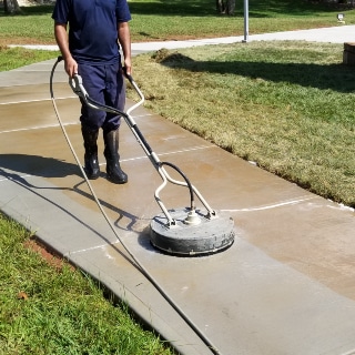 Concrete pressure washing