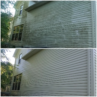 House Wash Before and After residential