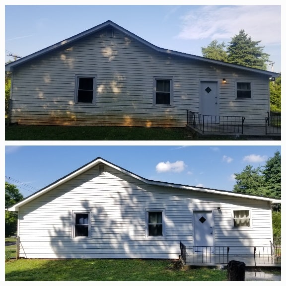 Red clay removal from base of house